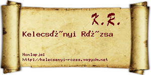 Kelecsényi Rózsa névjegykártya