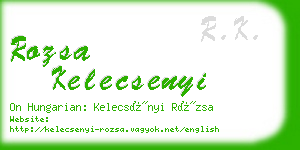 rozsa kelecsenyi business card